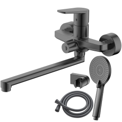 Jaucējkrāns vannas AB BAZEL GS, ar dušas kompl., pelēks