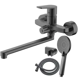 Jaucējkrāns vannas AB BAZEL GS, ar dušas kompl., pelēks