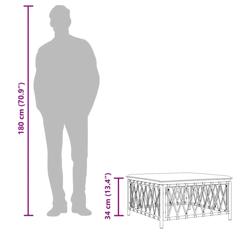 vidaXL dārza kājsoliņš ar matrači, austs audums, balts