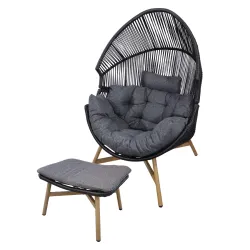 Krēsls atpūtas ar kājas atbalstu 48x63x37.5cm-98x100x142cm