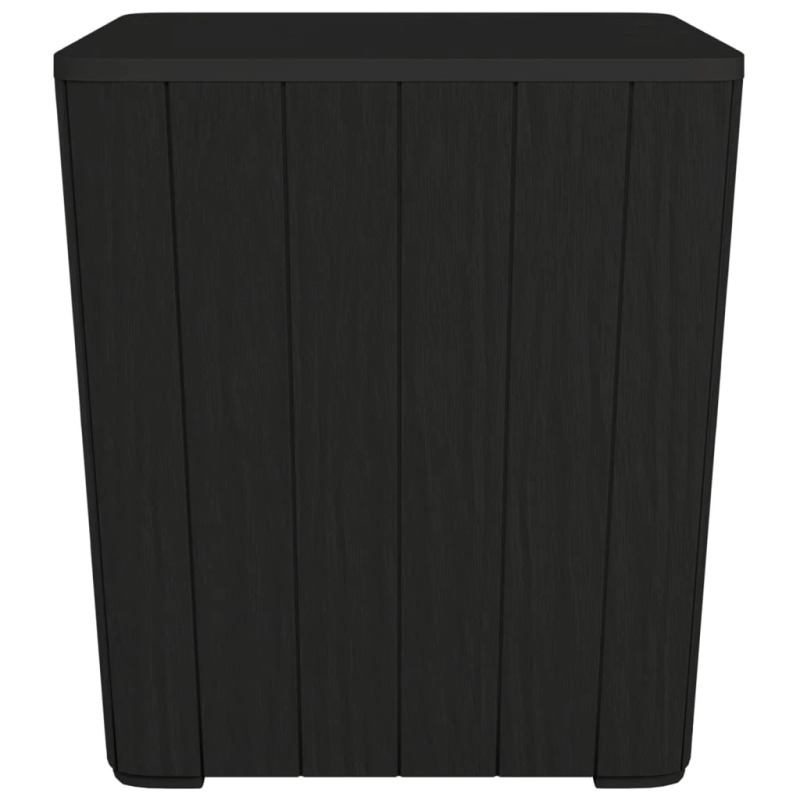 vidaXL dārza galds ar noņemamu vāku, melns, polipropilēns