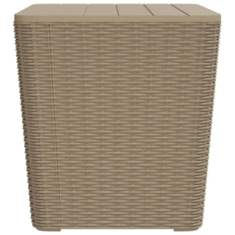 vidaXL dārza galds ar noņemamu vāku, gaiši brūns, polipropilēns