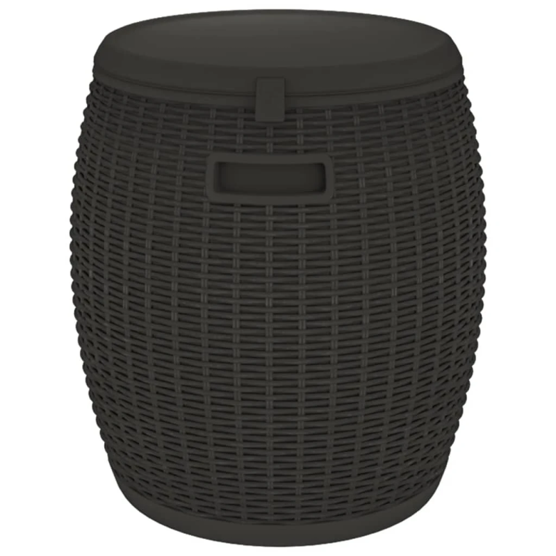 vidaXL dārza uzglabāšanas kaste, 4 funkcijas, melns polipropilēns