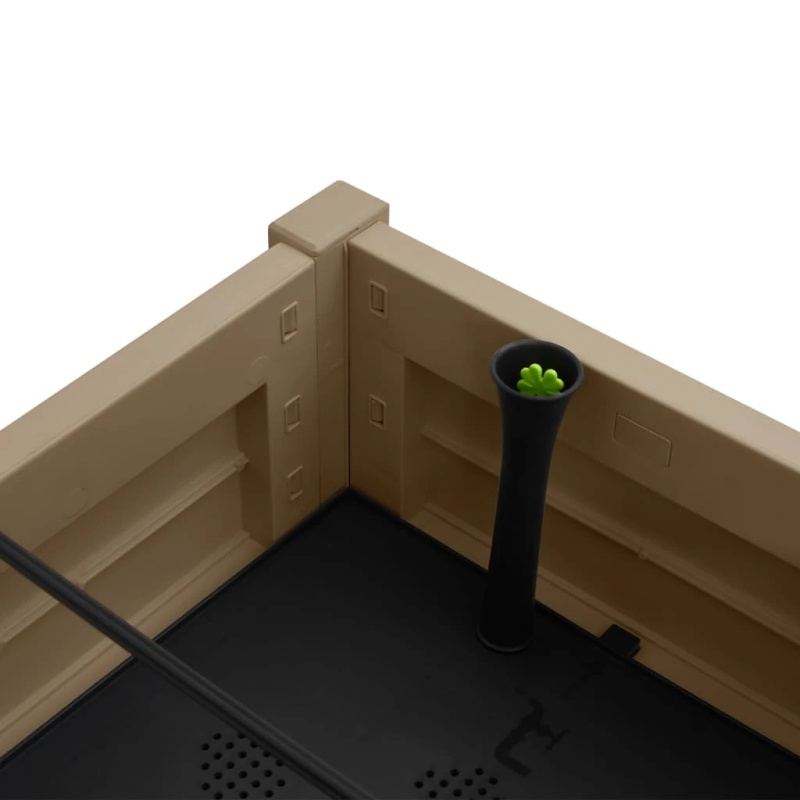 vidaXL augstā puķu kaste, gaiši brūna, 110x45x79 cm, polipropilēns