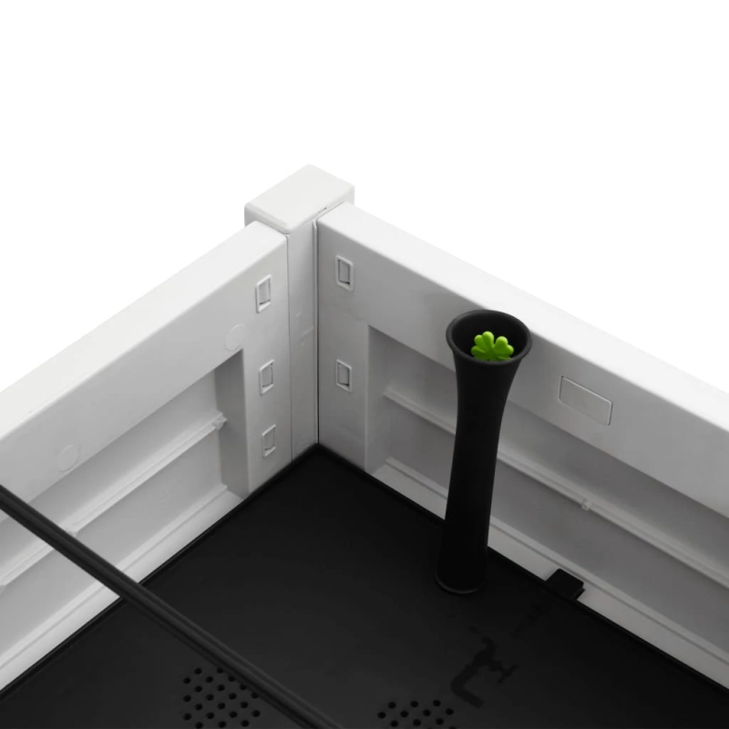 vidaXL augstā puķu kaste, balta, 110x45x79 cm, polipropilēns