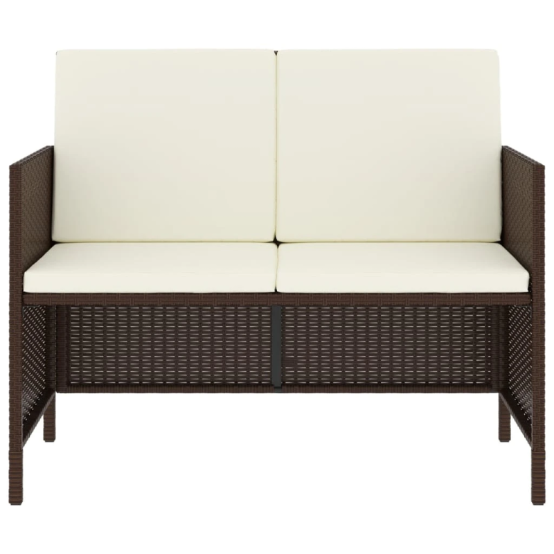 vidaXL 6-daļīgs dārza mēbeļu komplekts, matrači, brūna PE rotangpalma