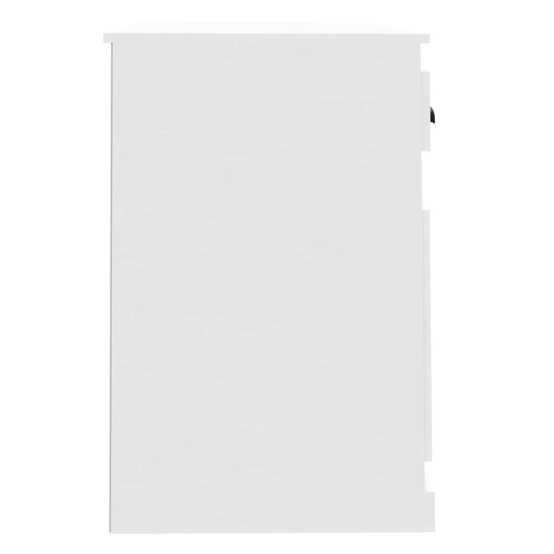 vidaXL rakstāmgalds ar atvilktni, spīdīgi balts, 115x50x76 cm