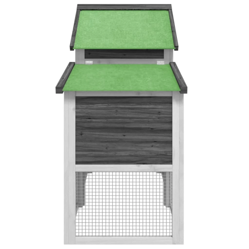 vidaXL vistu būris, pelēks, 186,5x58,5x113 cm, priedes masīvkoks