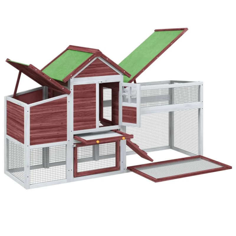 vidaXL vistu būris, mokas krāsā, 186,5x58,5x113 cm, priedes masīvkoks