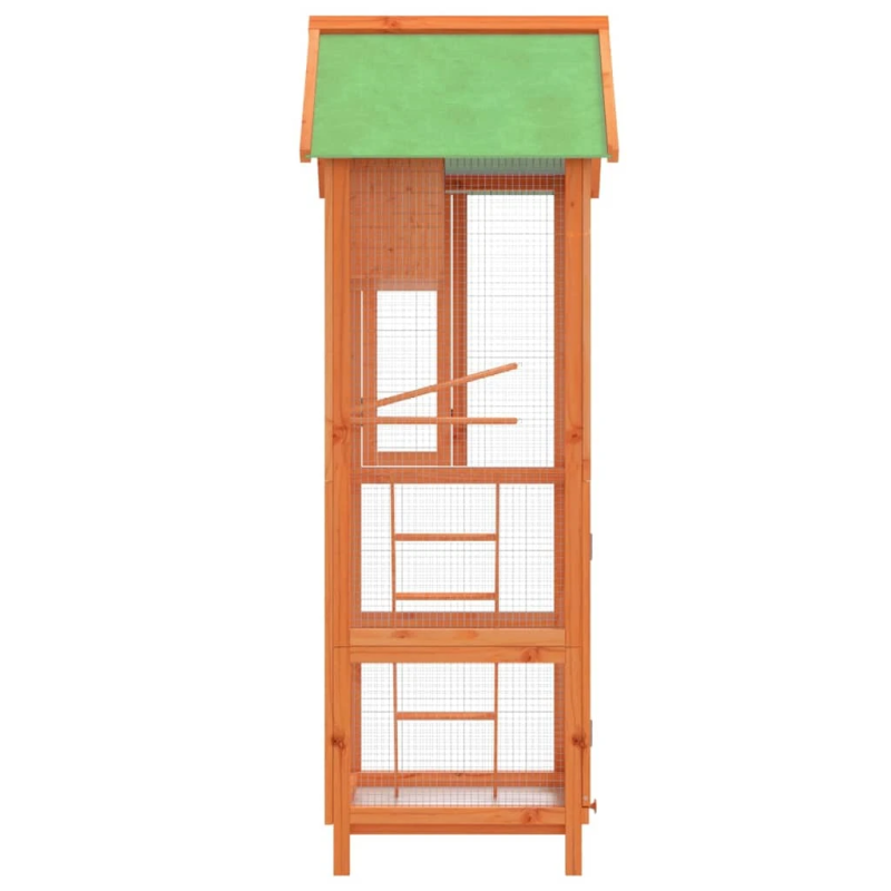 vidaXL putnu māja, brūna, 60x58,5x160 cm, priedes masīvkoks