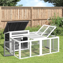 vidaXL trušu būris, pelēks, 144x123x67,5 cm, priedes masīvkoks