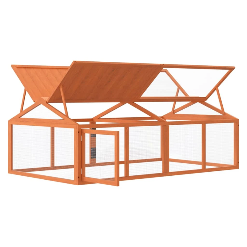 vidaXL mazu dzīvnieku būris, 200x112,5x74 cm, priedes masīvkoks