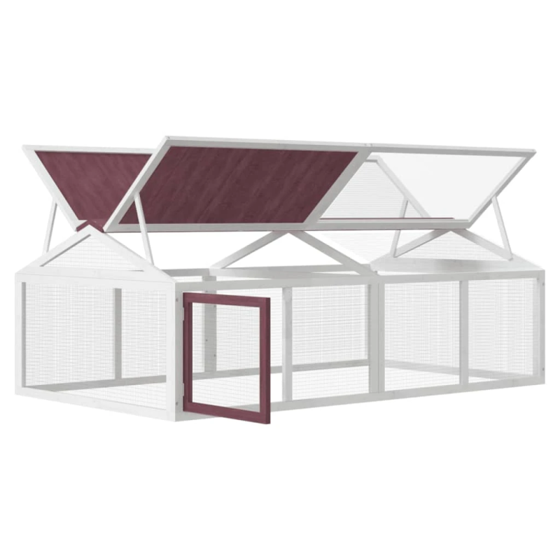 vidaXL mazu dzīvnieku būris, mokas, 200x112,5x74 cm, priedes masīvkoks