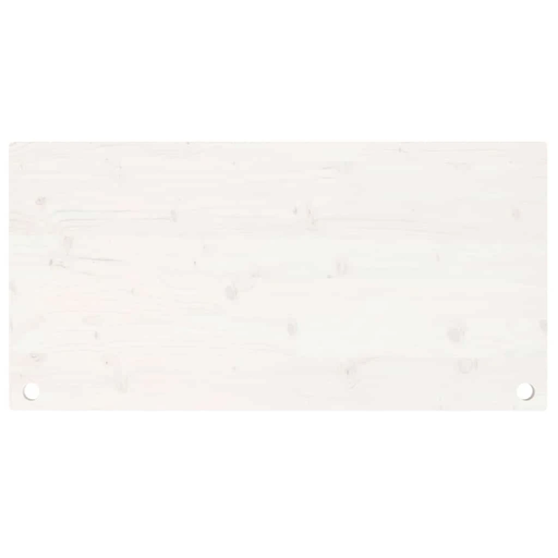 vidaXL rakstāmgalda virsma, balta, 110x55x2,5 cm, priedes masīvkoks