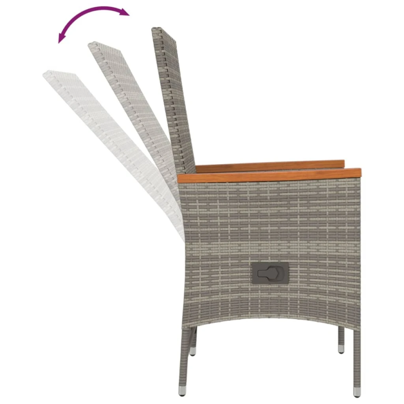 vidaXL 5-daļīgs dārza mēbeļu komplekts ar matračiem, PE rotangpalma