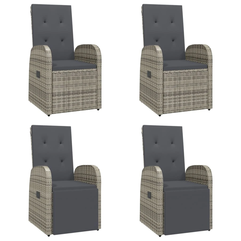 vidaXL 5-daļīgs dārza mēbeļu komplekts ar matračiem, PE rotangpalma