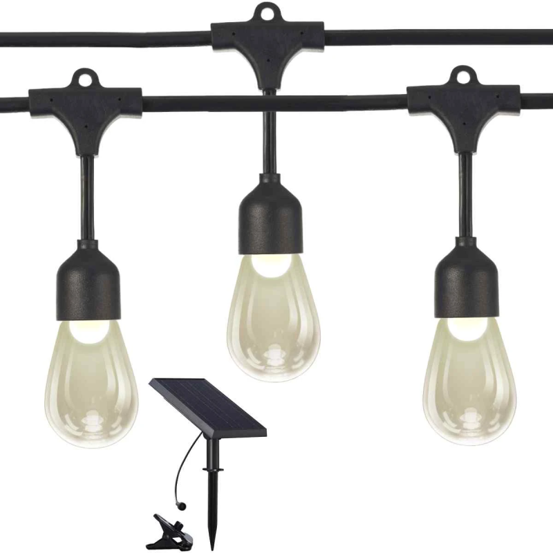 Dekor. lampu virtene solārā, G4x12, 0.5W, ar taimeri, 8.4m gara