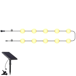 Dekor. lampu virtene solārā, 1Wx10, ar taimeri, 7.74m gara