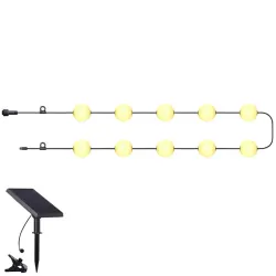 Dekor. lampu virtene solārā, 1Wx10, ar taimeri, 7.74m gara