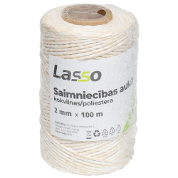 Aukla saimniecības 2mm 100m kokvilna-poliesters