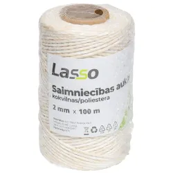 Aukla saimniecības 2mm 100m kokvilna-poliesters