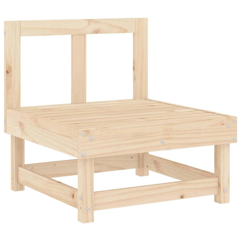 vidaXL vidējais dīvāns ar matračiem, priedes masīvkoks