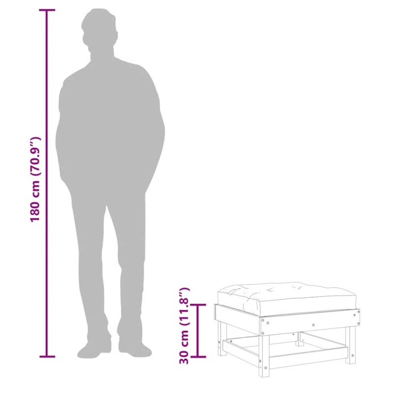 vidaXL dārza soliņš ar matraci, balts priedes masīvkoks