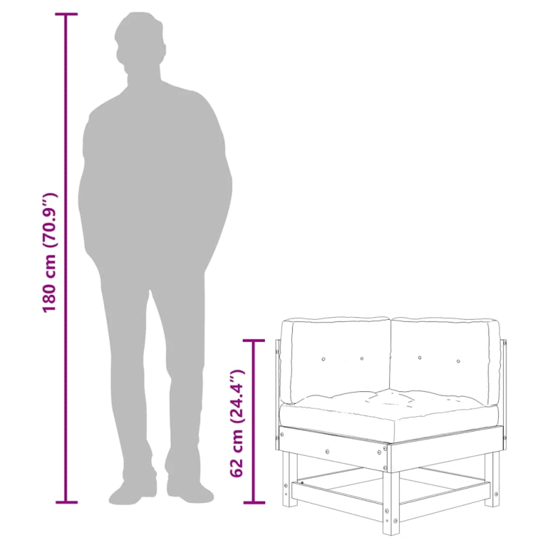 vidaXL stūra dīvāni ar matračiem, 2 gab., melns priedes masīvkoks