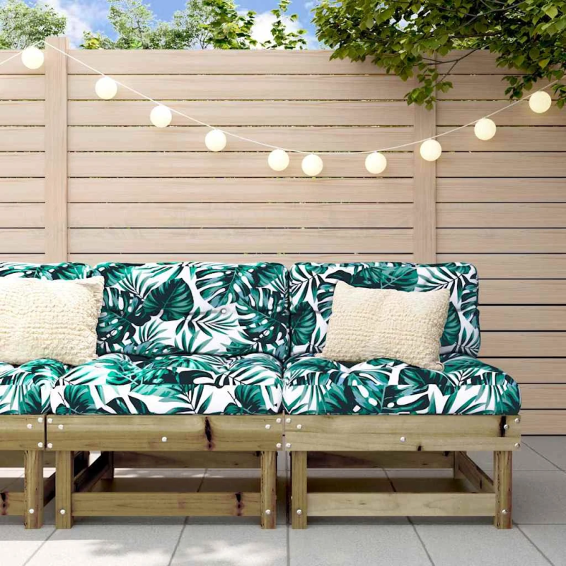 vidaXL vidējie dīvāni ar matračiem, 2 gab., impregnēts priedes koks