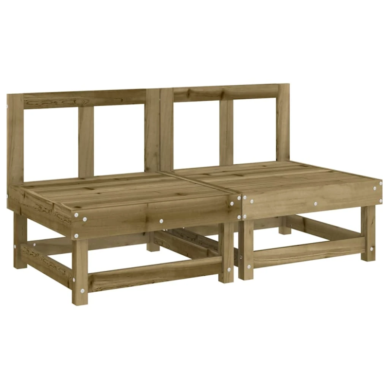 vidaXL vidējie dīvāni ar matračiem, 2 gab., impregnēts priedes koks