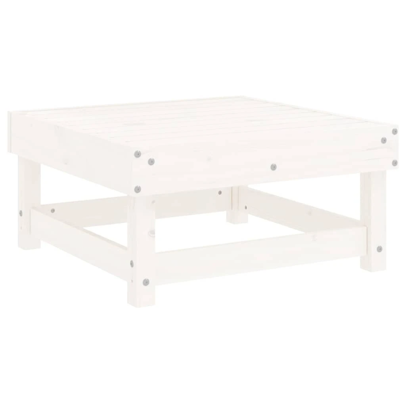 vidaXL dārza soliņi ar matračiem, 2 gab., balts priedes masīvkoks