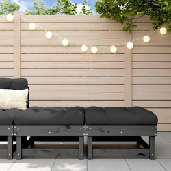 vidaXL dārza soliņi ar matračiem, 2 gab., pelēks priedes masīvkoks