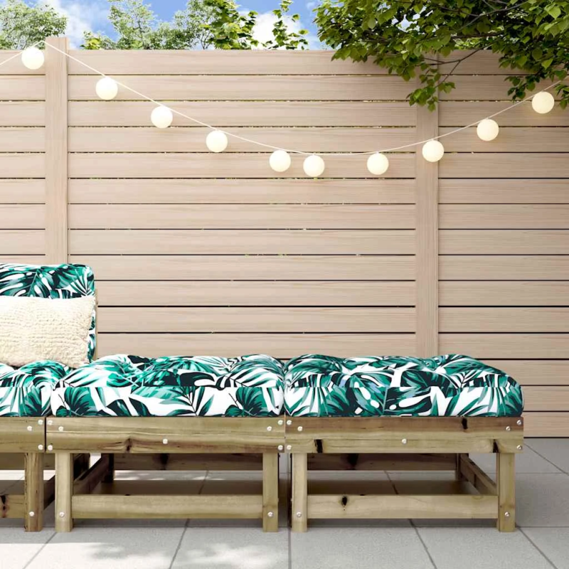 vidaXL dārza soliņi ar matračiem, 2 gab., impregnēts priedes masīvkoks