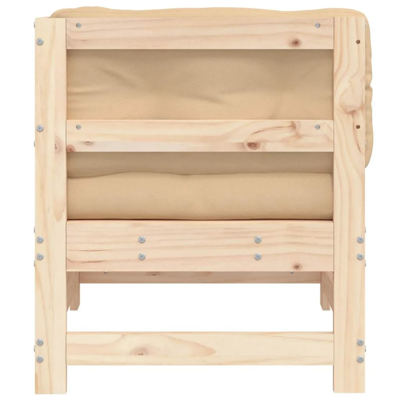 vidaXL stūra dīvāns ar matračiem, priedes masīvkoks