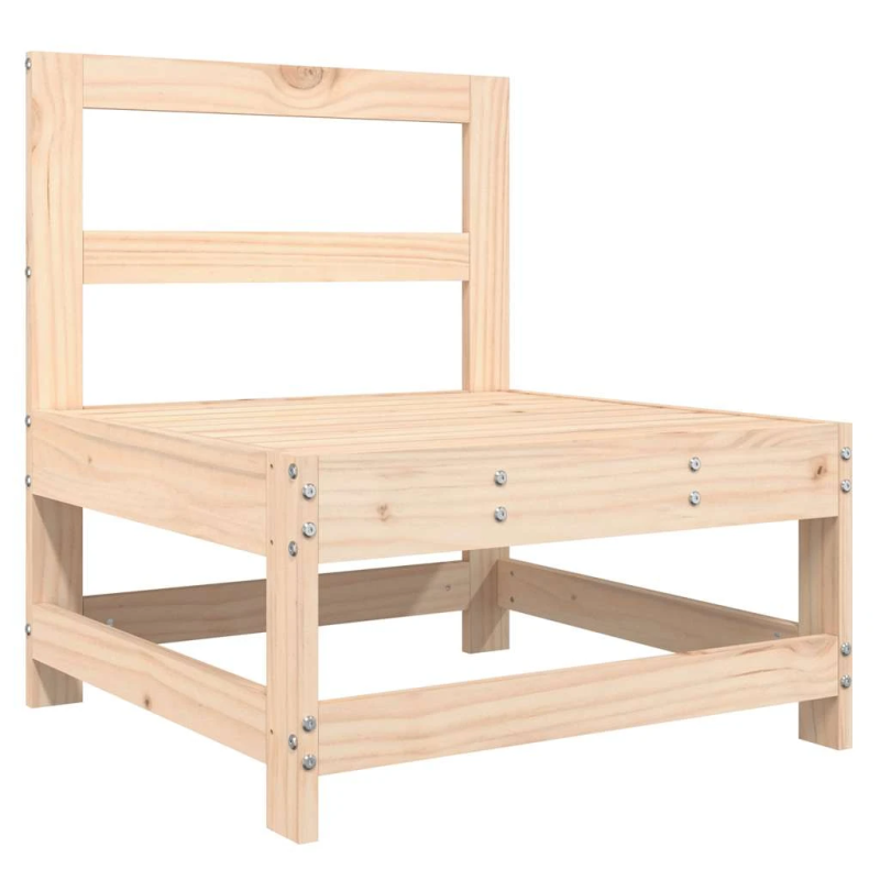 vidaXL vidējais dīvāns ar matračiem, priedes masīvkoks