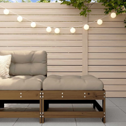 vidaXL dārza soliņš ar matraci, medus brūns priedes masīvkoks