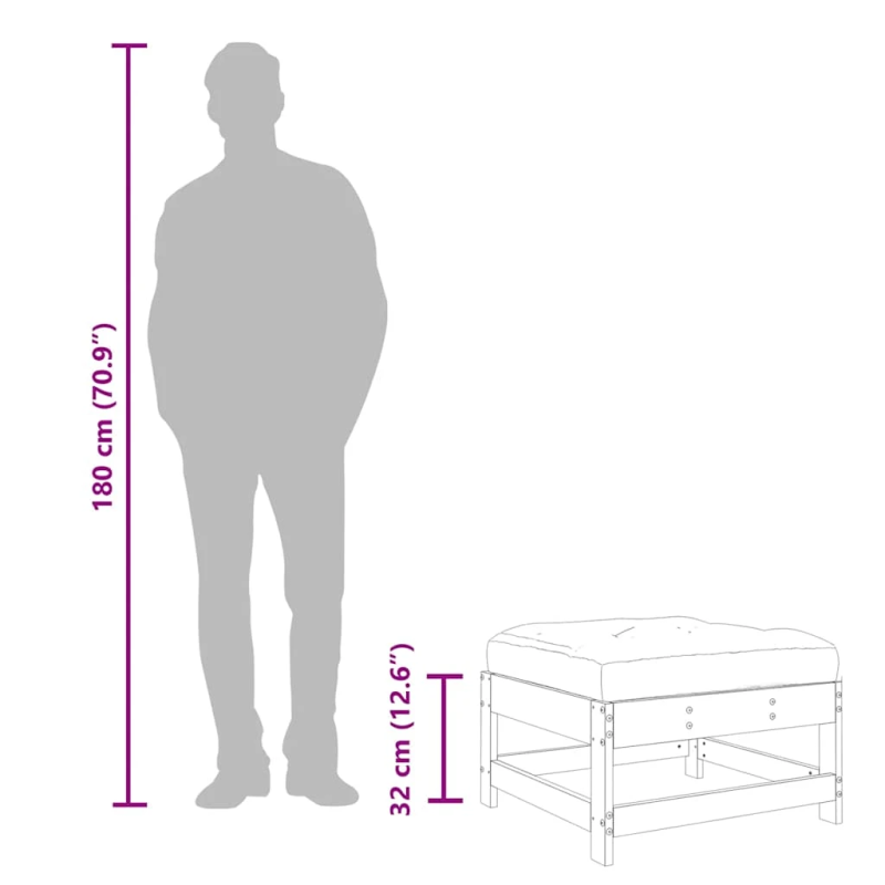 vidaXL dārza soliņš ar matraci, Duglasa egles masīvkoks