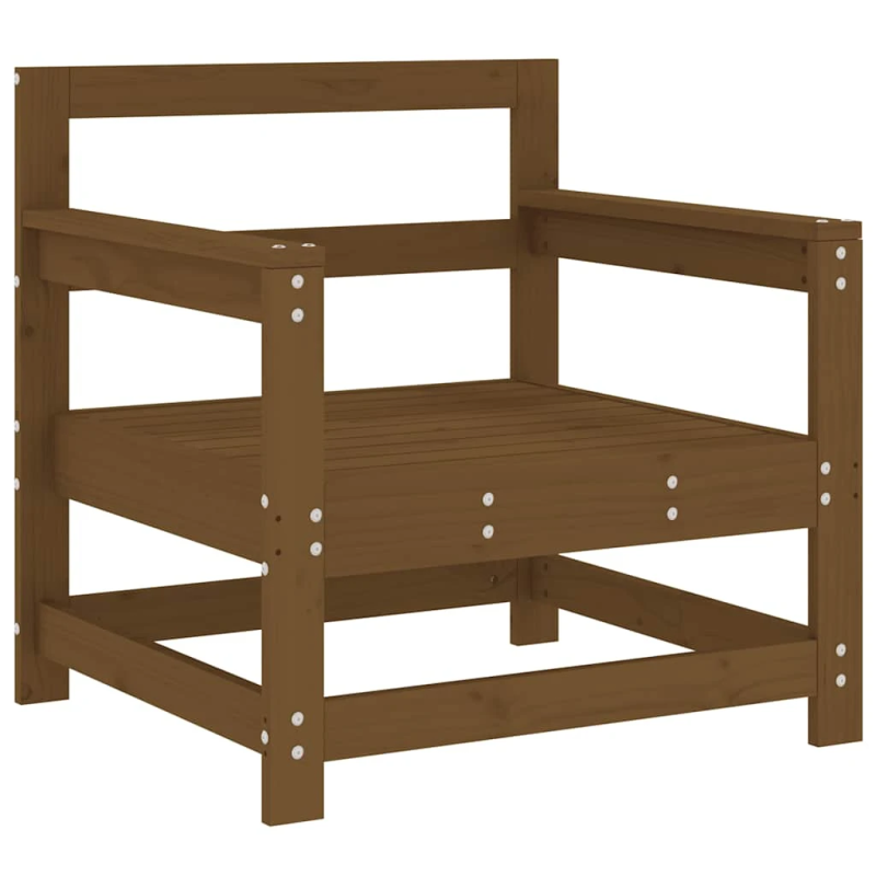 vidaXL dārza krēsli ar matračiem, 2 gb., medus brūns priedes masīvkoks