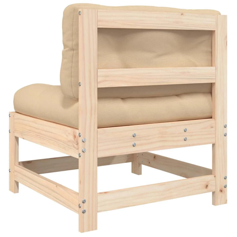 vidaXL vidējie dīvāni ar matračiem, 2 gab., priedes masīvkoks