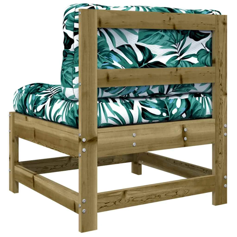 vidaXL vidējie dīvāni ar matračiem, 2 gab., impregnēts priedes koks