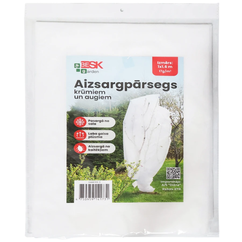 Aizsargpārsegs krūmiem-augiem pret aukstumu 1.0x1.6m, 17g-m2