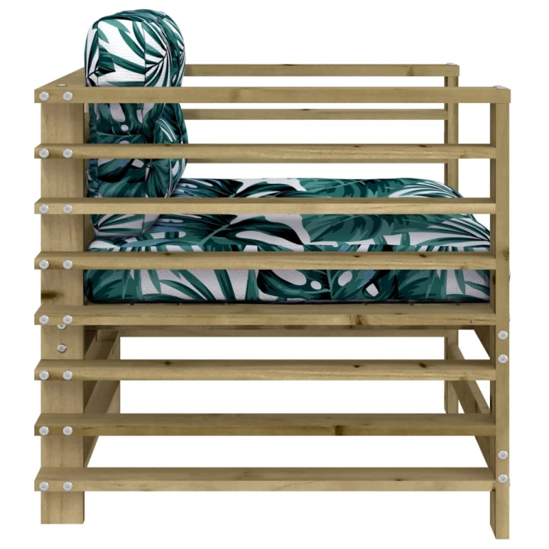 vidaXL dārza krēsli ar matračiem, 2 gab., impregnēts priedes koks