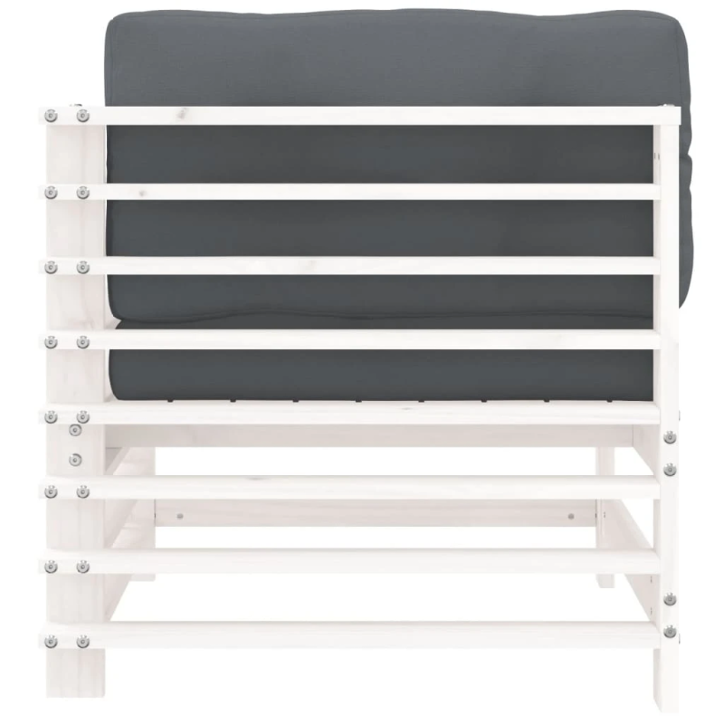 vidaXL stūra dīvāni ar matračiem, 2 gab., balts priedes masīvkoks