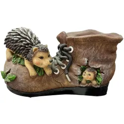 Dārza dekors Ezītis uz zābaka, 22x8x12cm