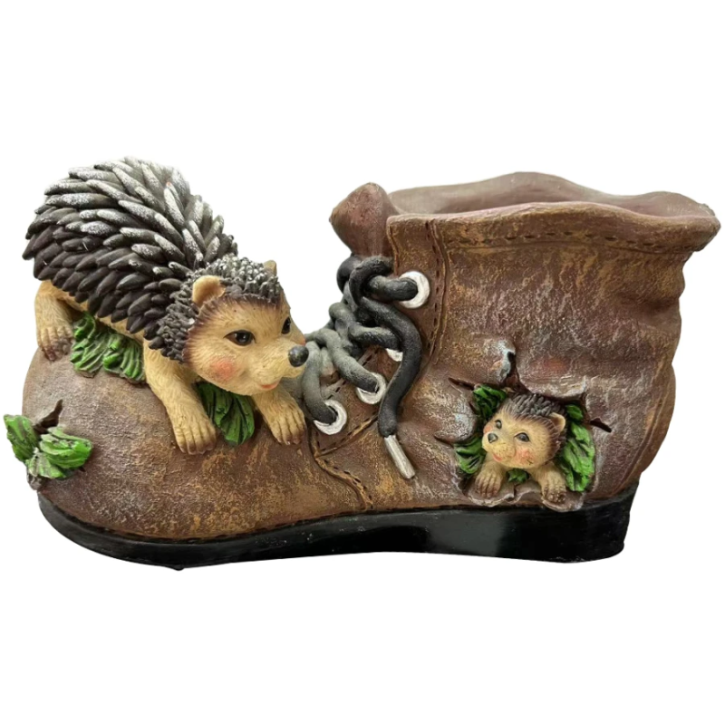 Dārza dekors Ezītis uz zābaka, 22x8x12cm