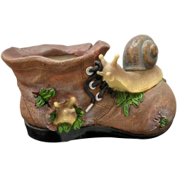 Dārza dekors Gliemezis uz zābaka, 21x9x11cm