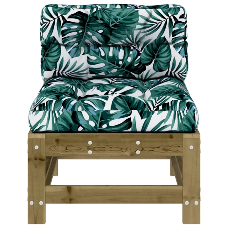 vidaXL vidējie dīvāni ar matračiem, 2 gab., impregnēts priedes koks