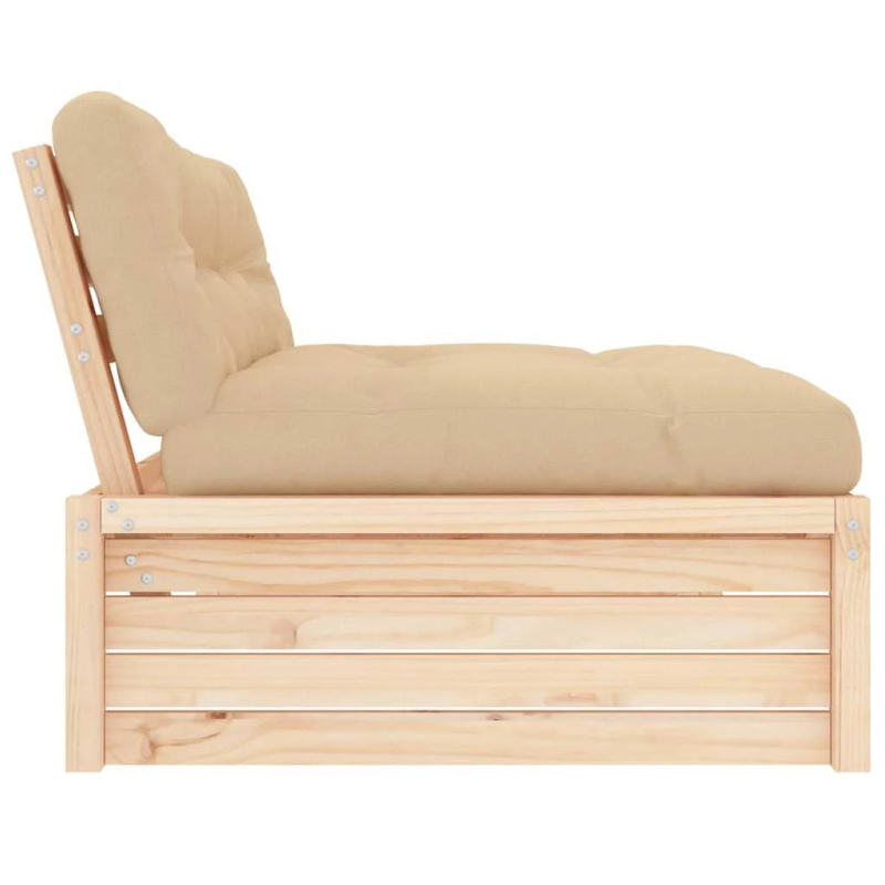 vidaXL vidējais dīvāns, 120x80 cm, priedes masīvkoks