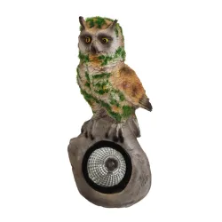 Dārza dekors ar solāro gaismu Pūce uz akmens