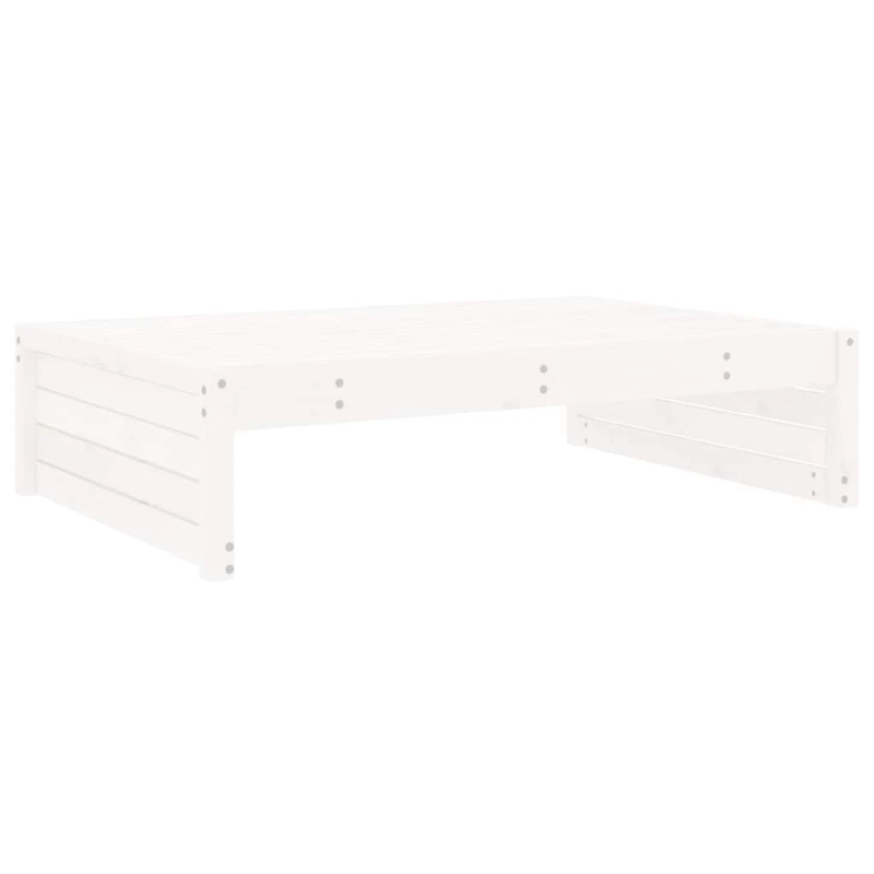 vidaXL dārza kājsoliņš, 120x80 cm, priedes masīvkoks, balts